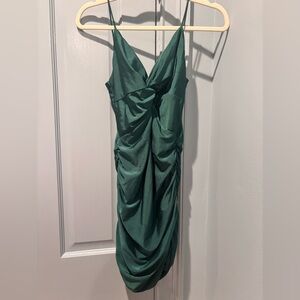 Lucy in the Sky Emerald Draped Mini Dress